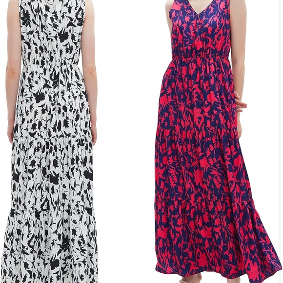 *2* Black and White Sleeveless‎ V-Neck Maxi Sundress-Sz Small - Picture 3 of 6